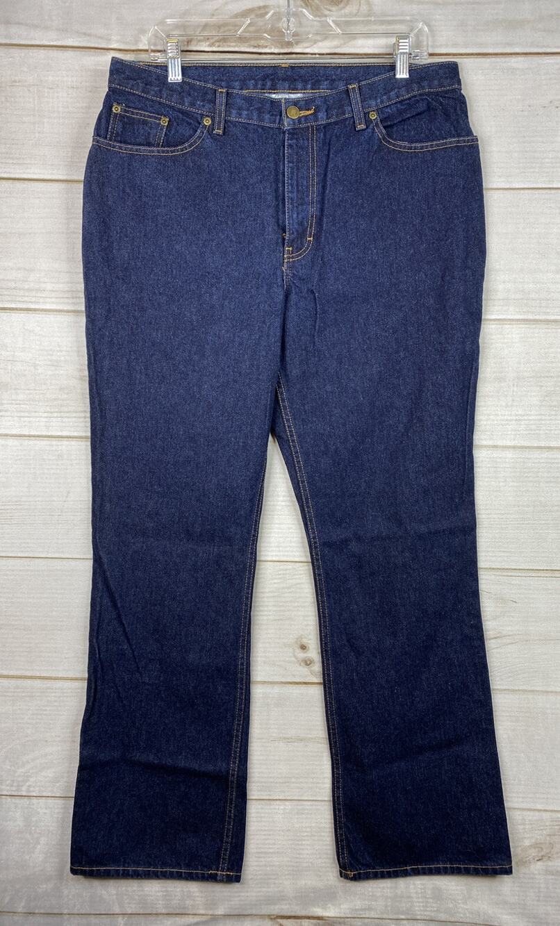 Vtg Jeanology Jeans Womens Sz 16 Dark Wash 100% Cotton High Rise Straight NWT